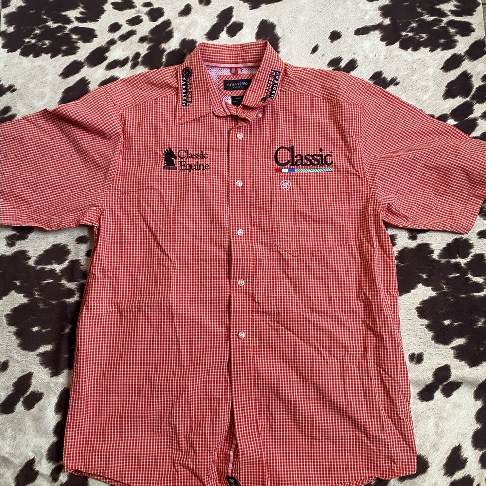 Ariat Red Checkered Casual Button Down Shirt